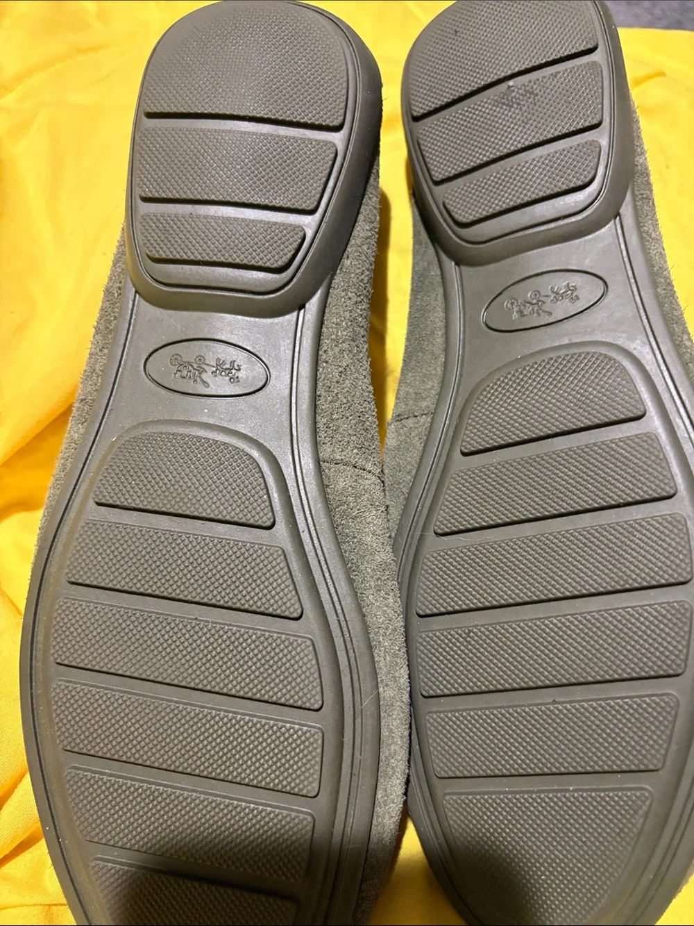 Coach green loafers